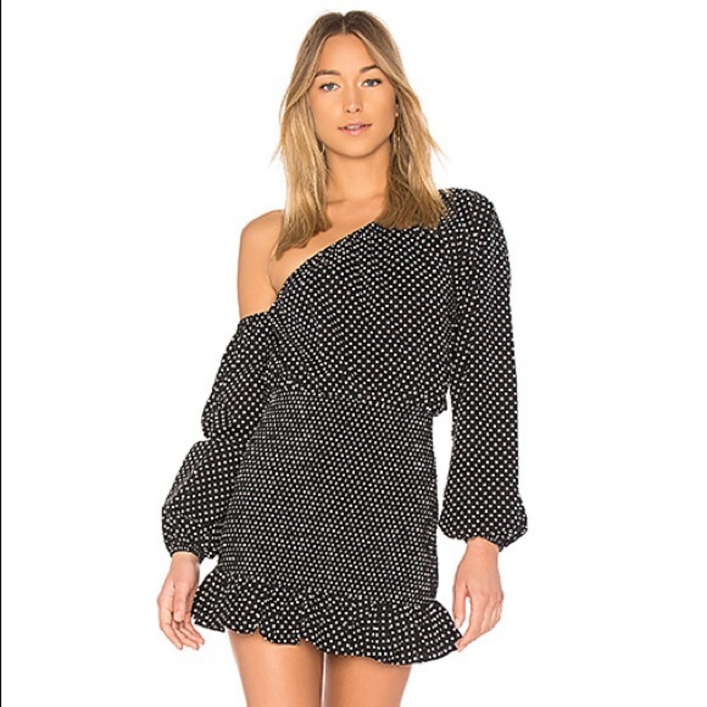 Cynthia Dress Black Polka Dot (Tularosa)